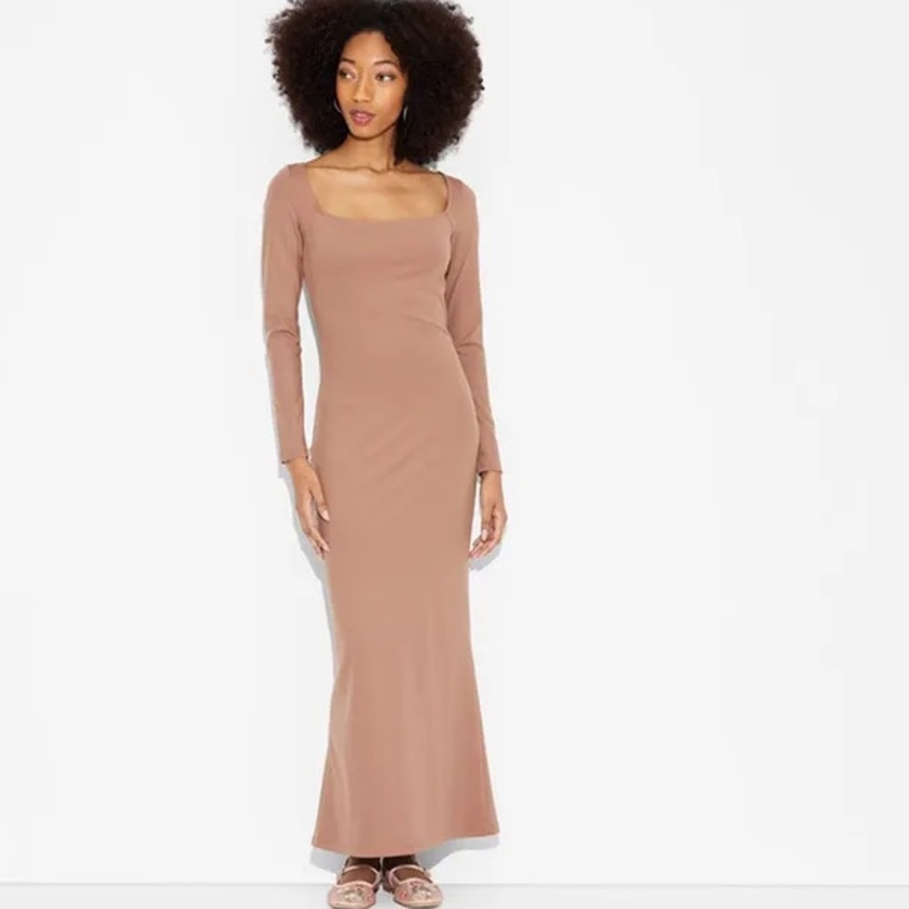 Wild Fable Women's Butterbliss Maxi Bodycon Dress, XL- Dark Taupe NWT